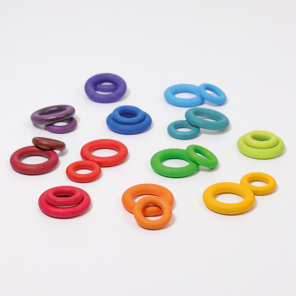 Ringer 24 stk - Regnbue