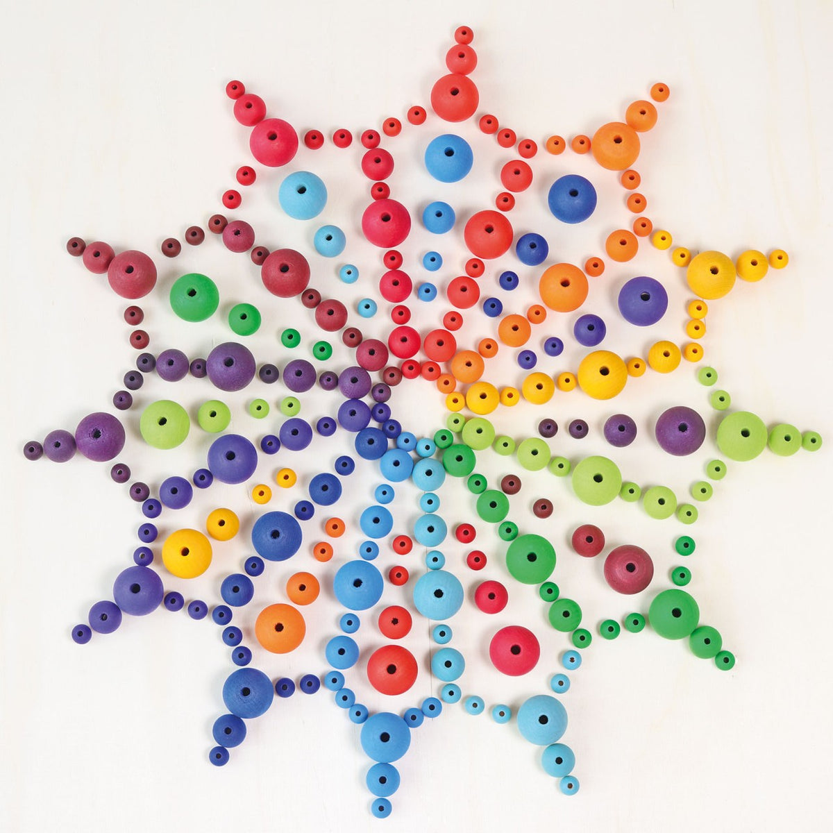 Store treperler 96 stk - Regnbue