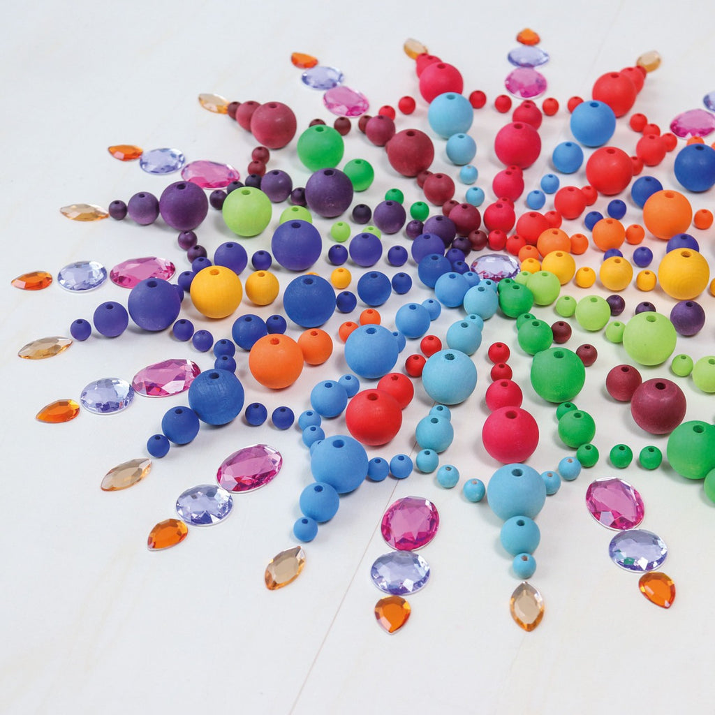 Små treperler 120 stk – Regnbue