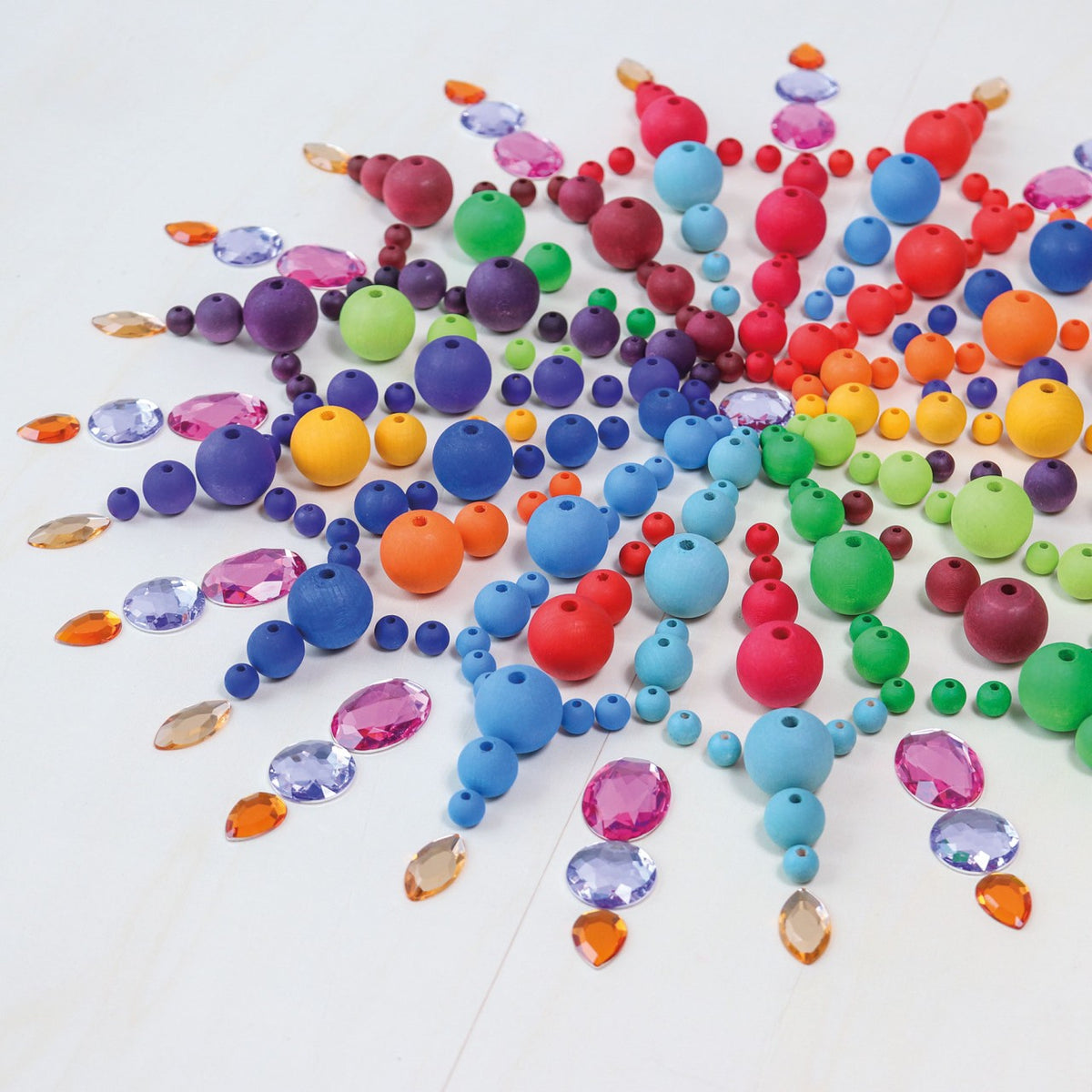 Små treperler 120 stk – Regnbue