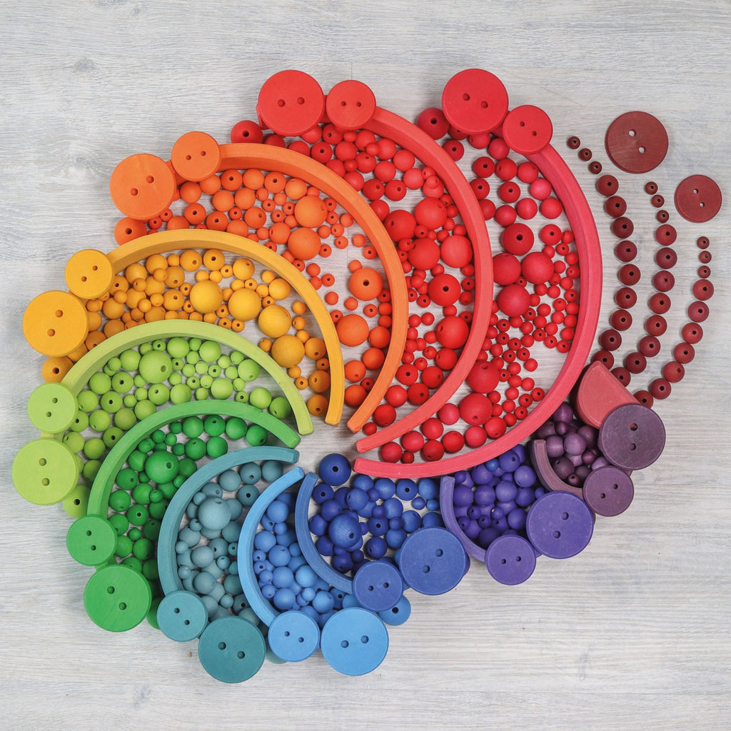 Små treperler 120 stk – Regnbue