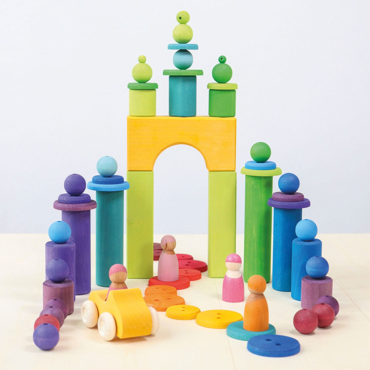 Små treperler 120 stk – Regnbue