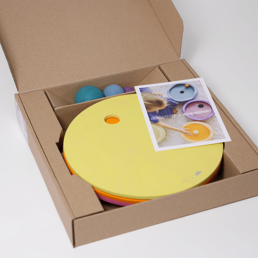 Grimms x Stapelstein - Rolling Discs | Warm Pastel