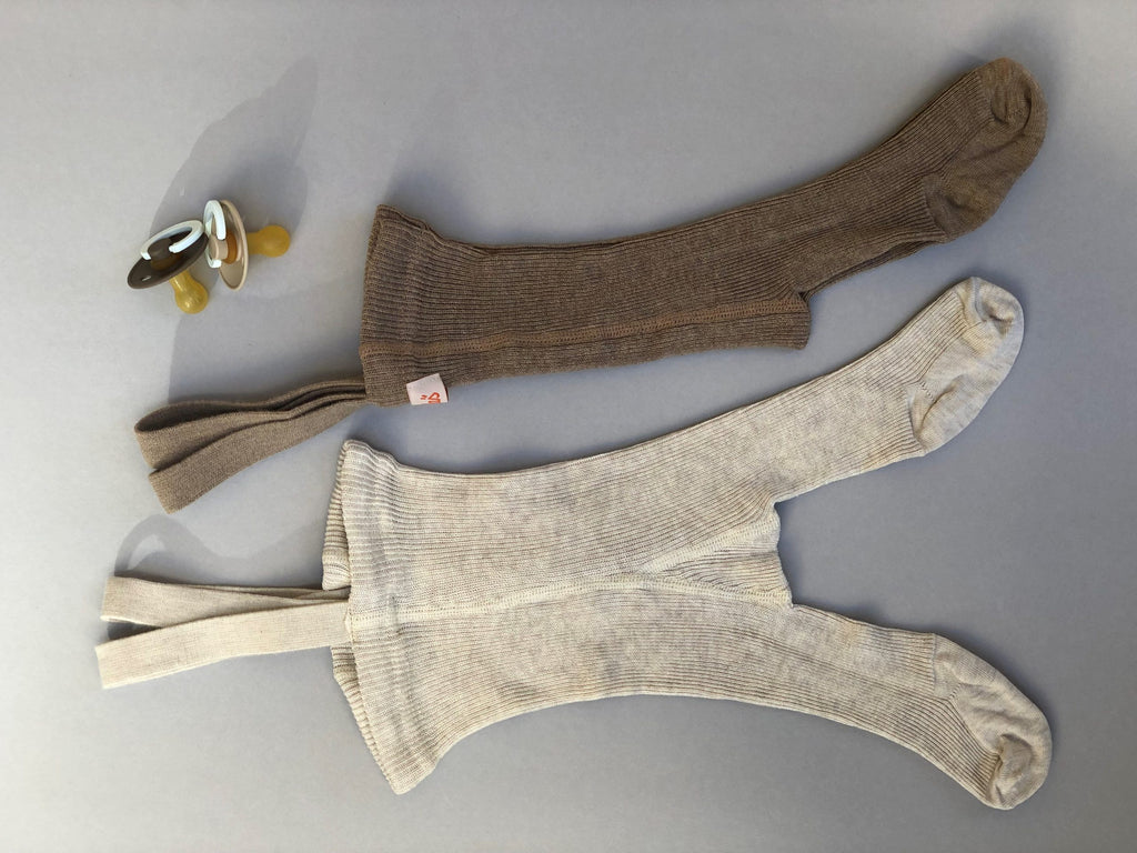 Footed Cotton Tights - Cream Blend