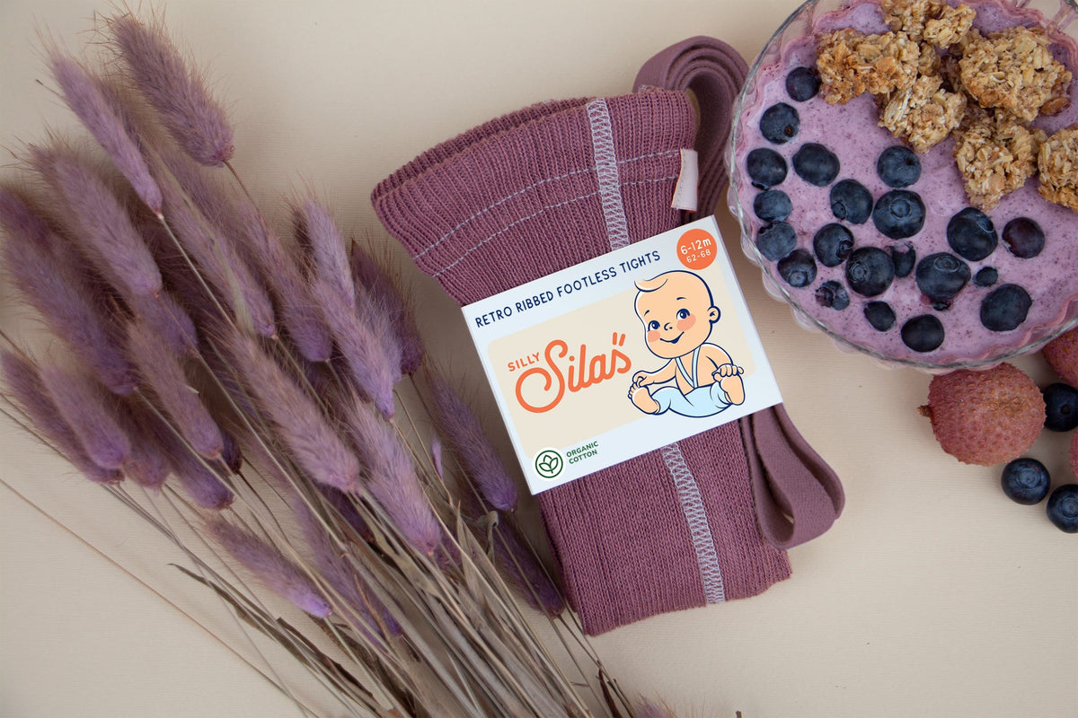 Footless Cotton Tights - Acai Smoothie