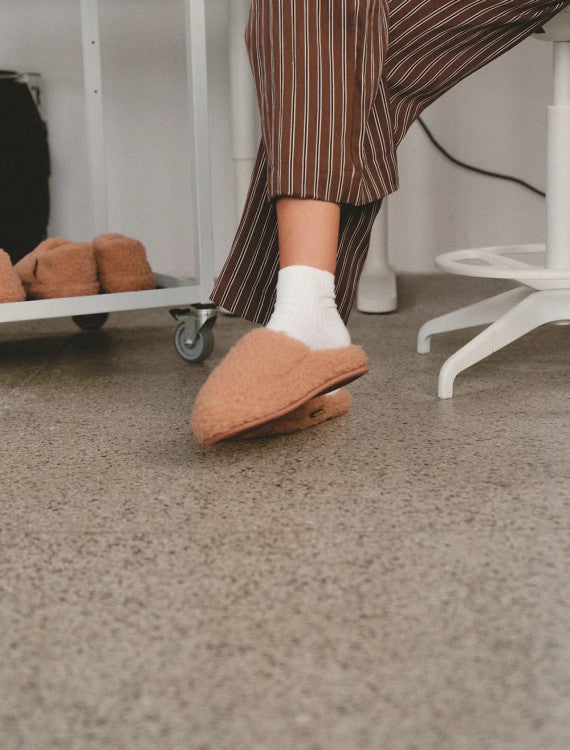 Alwero ulltøfler Basic Mono, Rugby Tan