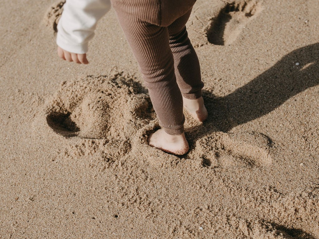 Footless Cotton Tights - Granola