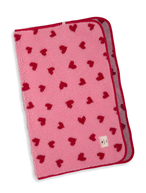 Alwero x Salty Stitch pledd i tovet ull, Bubble gum heart