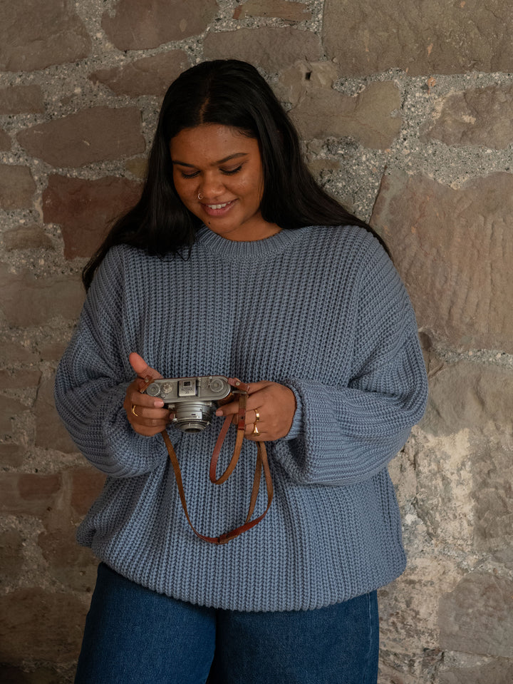 The Chunky Knit Sweater - Women's - Cornflower Blue