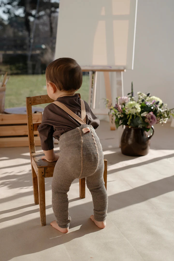 Footless Cotton Tights – Charcoaly Brown