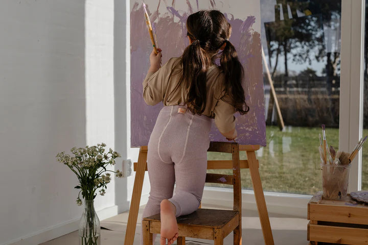 Footless Cotton Tights – Creamy Lavender