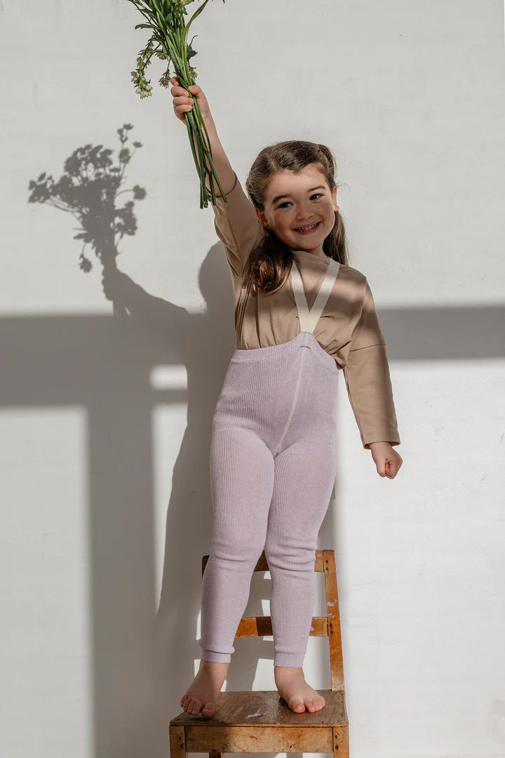 Footless Cotton Tights – Creamy Lavender