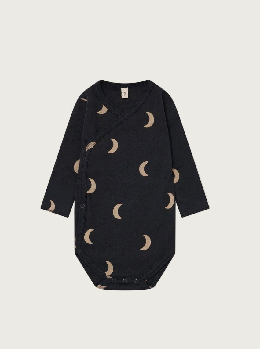 CHARCOAL MIDNIGHT WRAP BODYSUIT