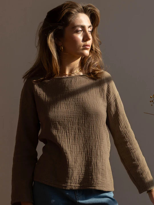 The Button Back Top - Women's - Seaweed