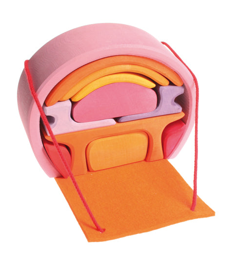 Lite dukkehus - Rosa/oransje