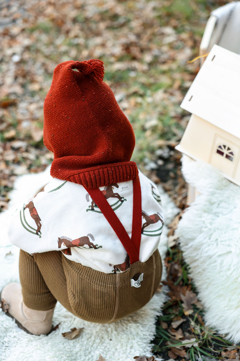 Footless Cotton Tights – Acorn Brown x Maple Leaf