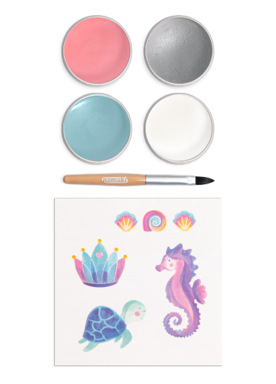 Mermaid - ansiktsmaling m/ tatovering