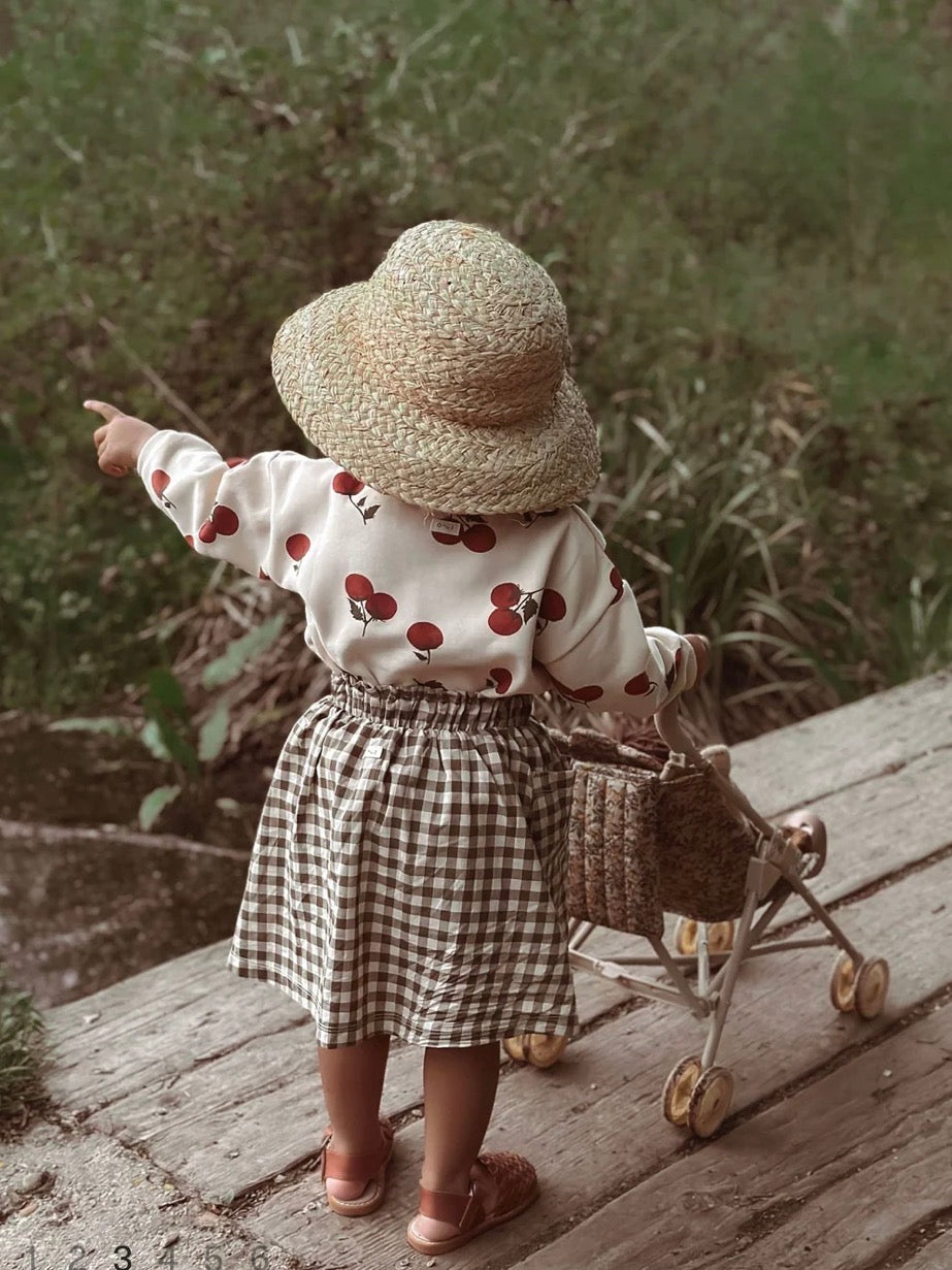 OLIVE GINGHAM TUTTI SKIRT