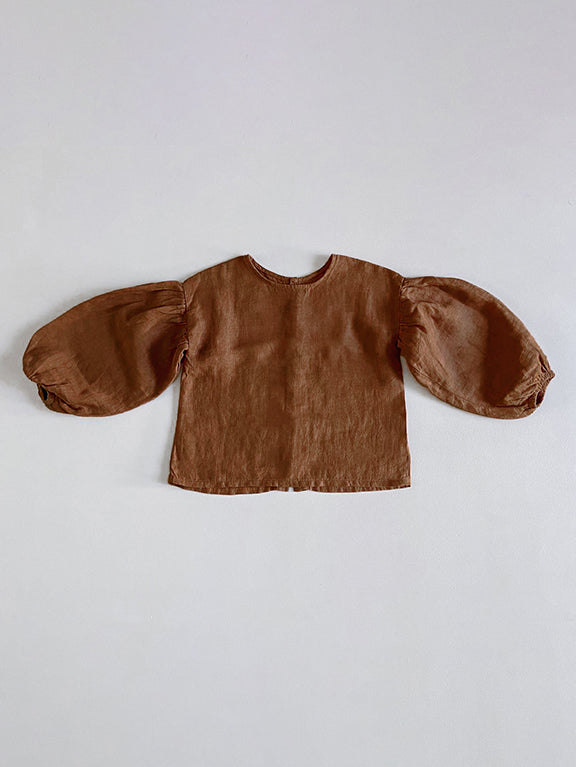 The Balloon Sleeve Top - Rust