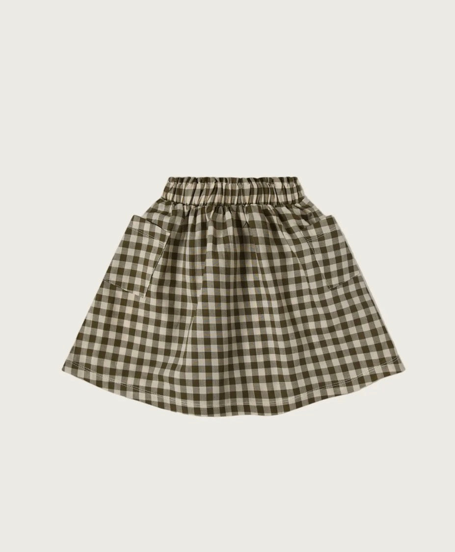OLIVE GINGHAM TUTTI SKIRT