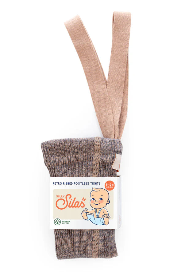 Footless Cotton Tights – Charcoaly Brown