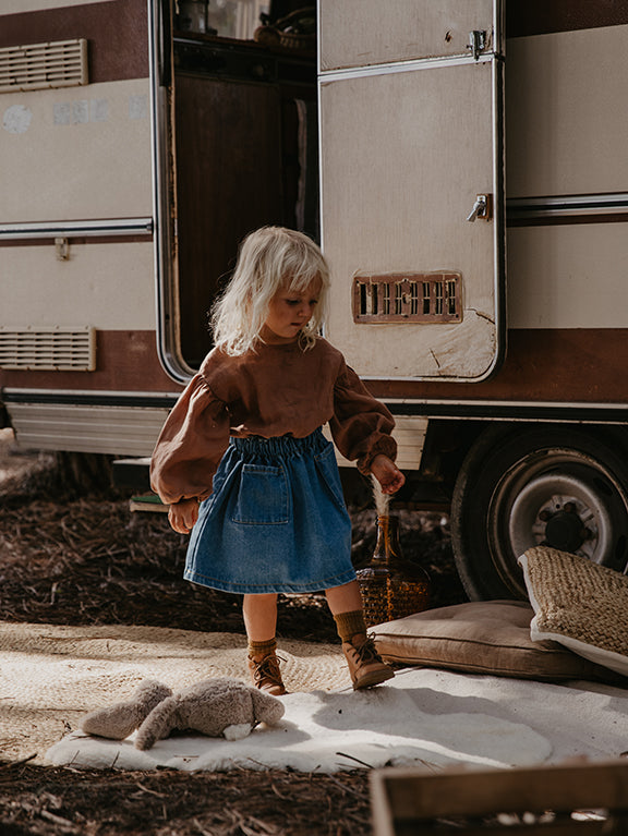 The Balloon Sleeve Top - Rust