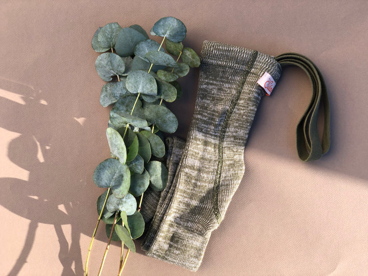 Footless Cotton Tights – Creamy Olive