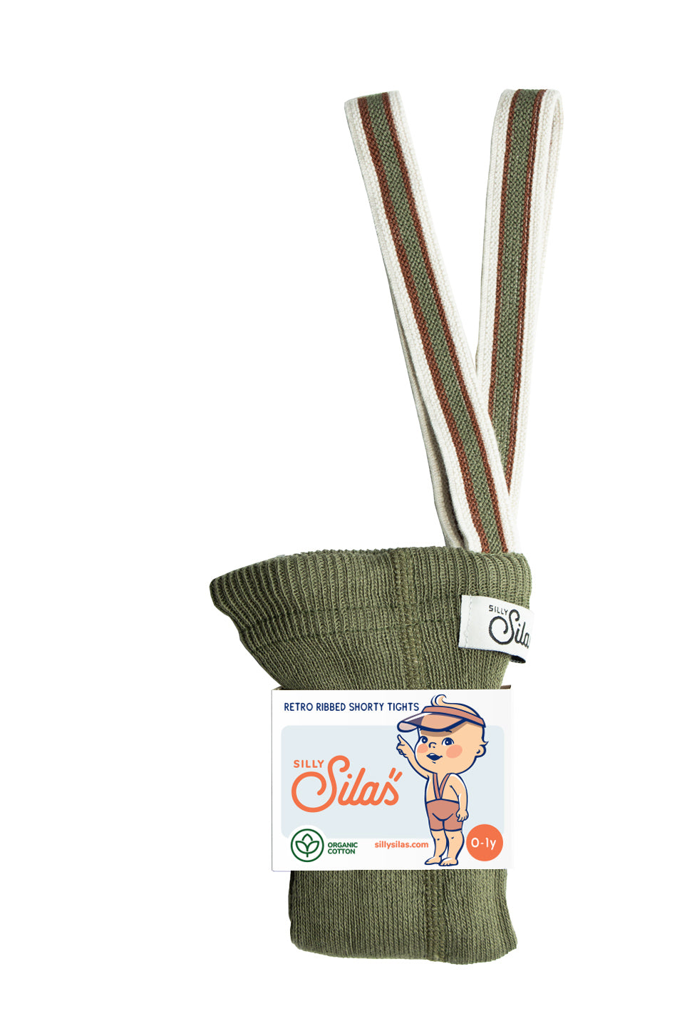 Shorty Cotton Tights - Olive Striped