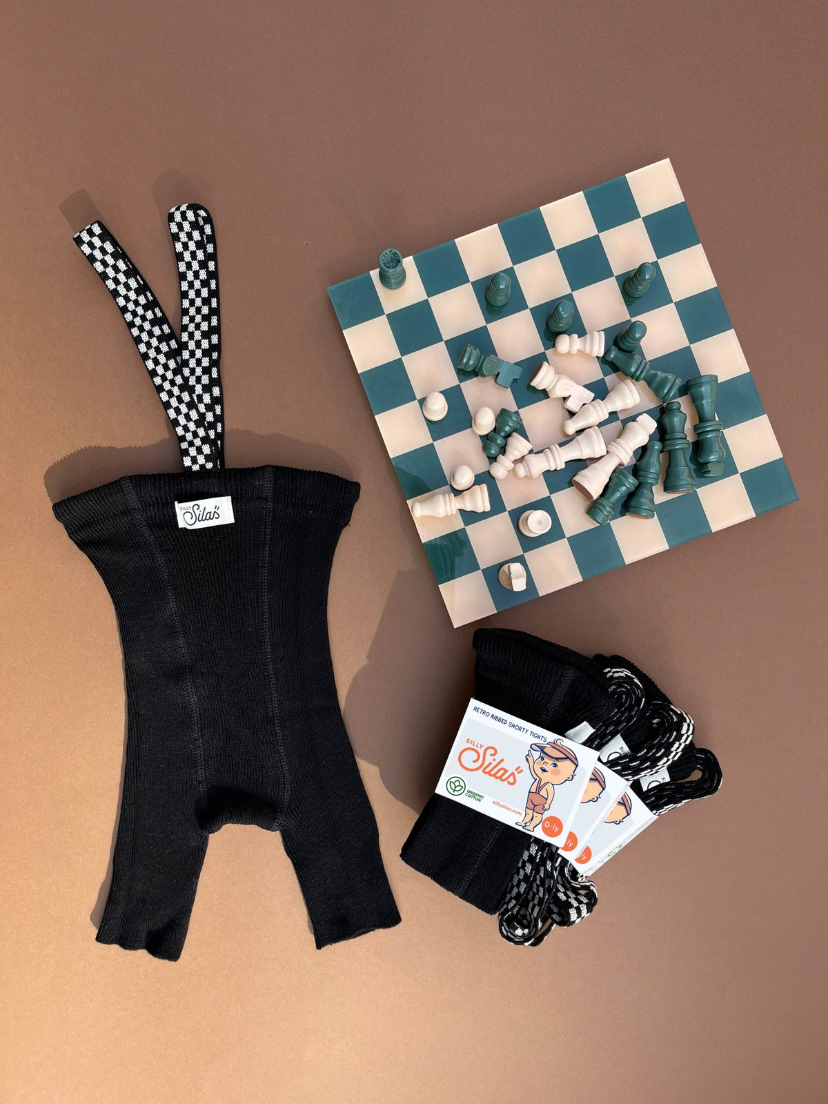 Shorty Cotton Tights - Classic Black Checked
