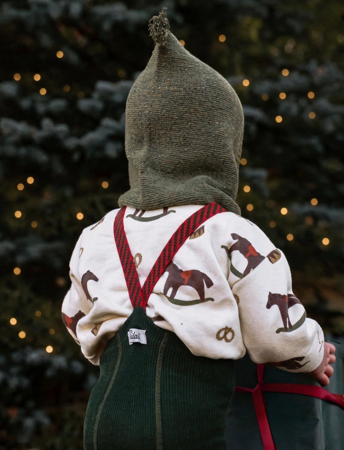 Footless Christmas Patterned - Dark forest