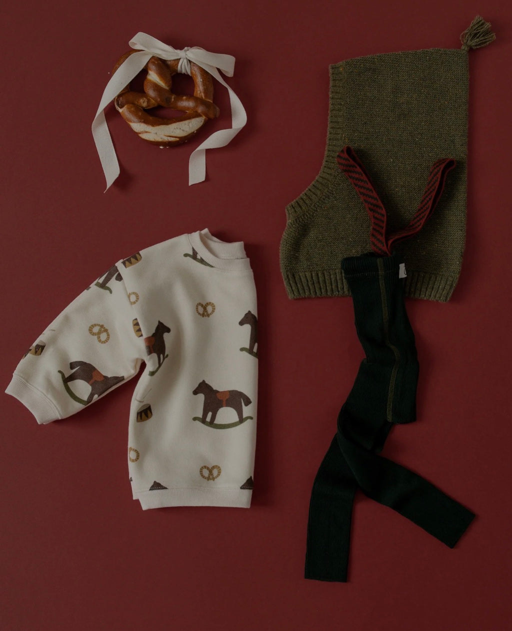 Footless Christmas Patterned - Dark forest