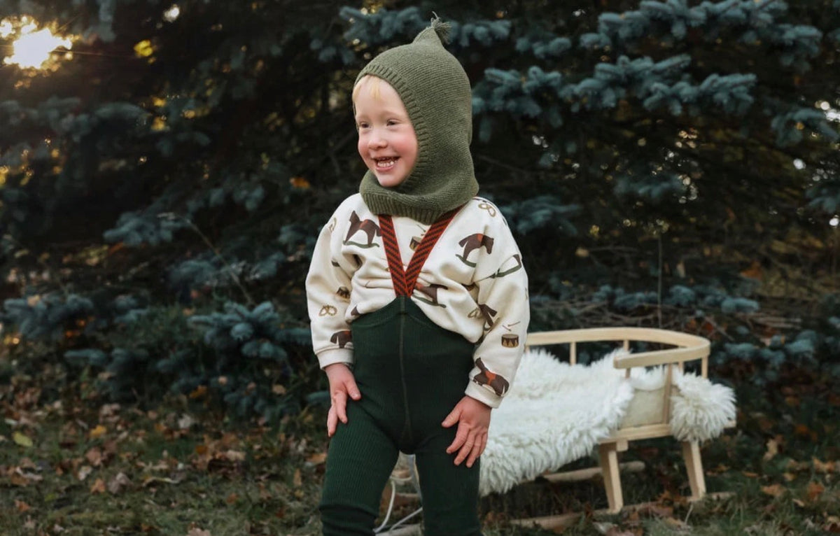 Footless Christmas Patterned - Dark forest