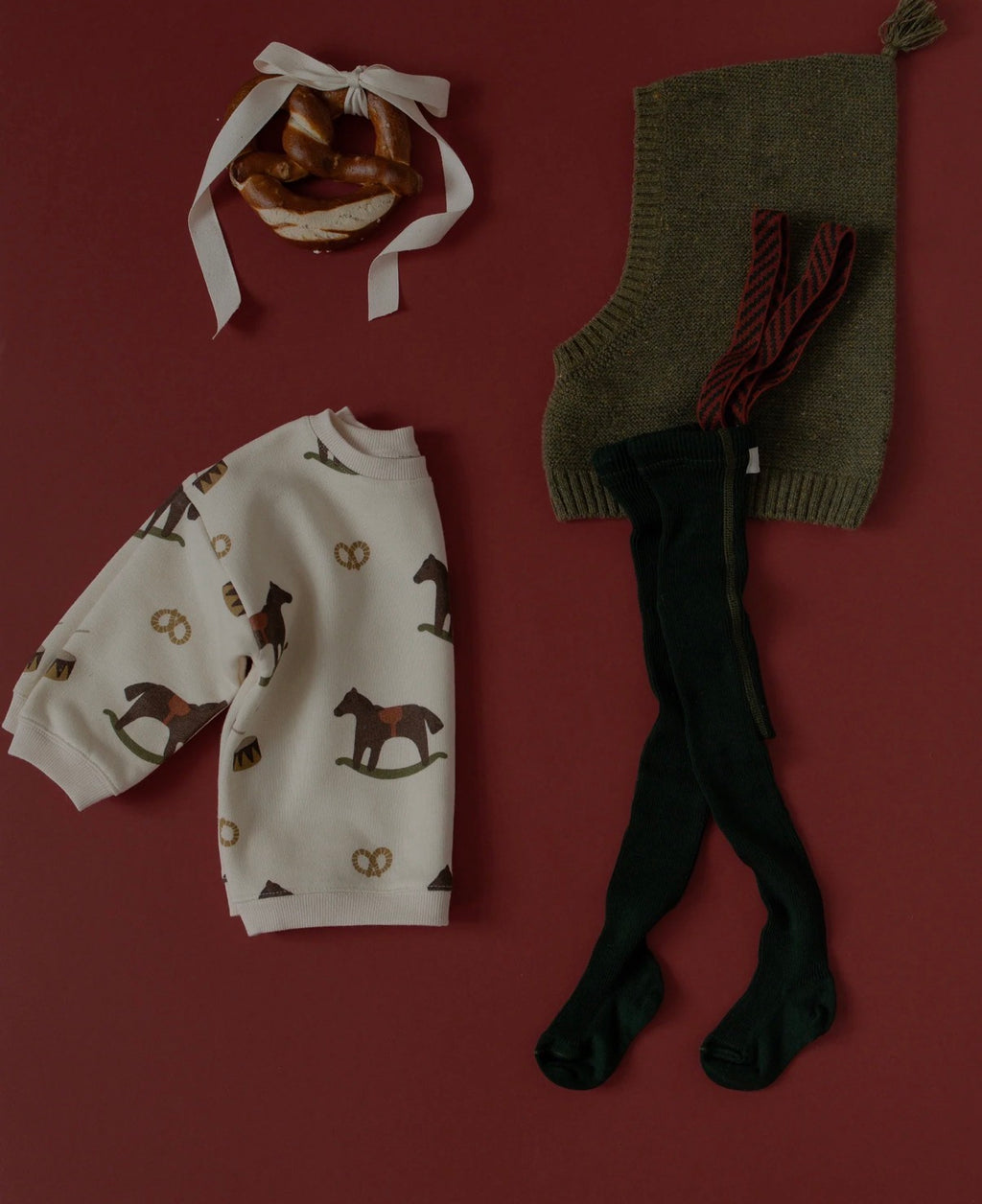 Footed Christmas Patterned - Dark forest