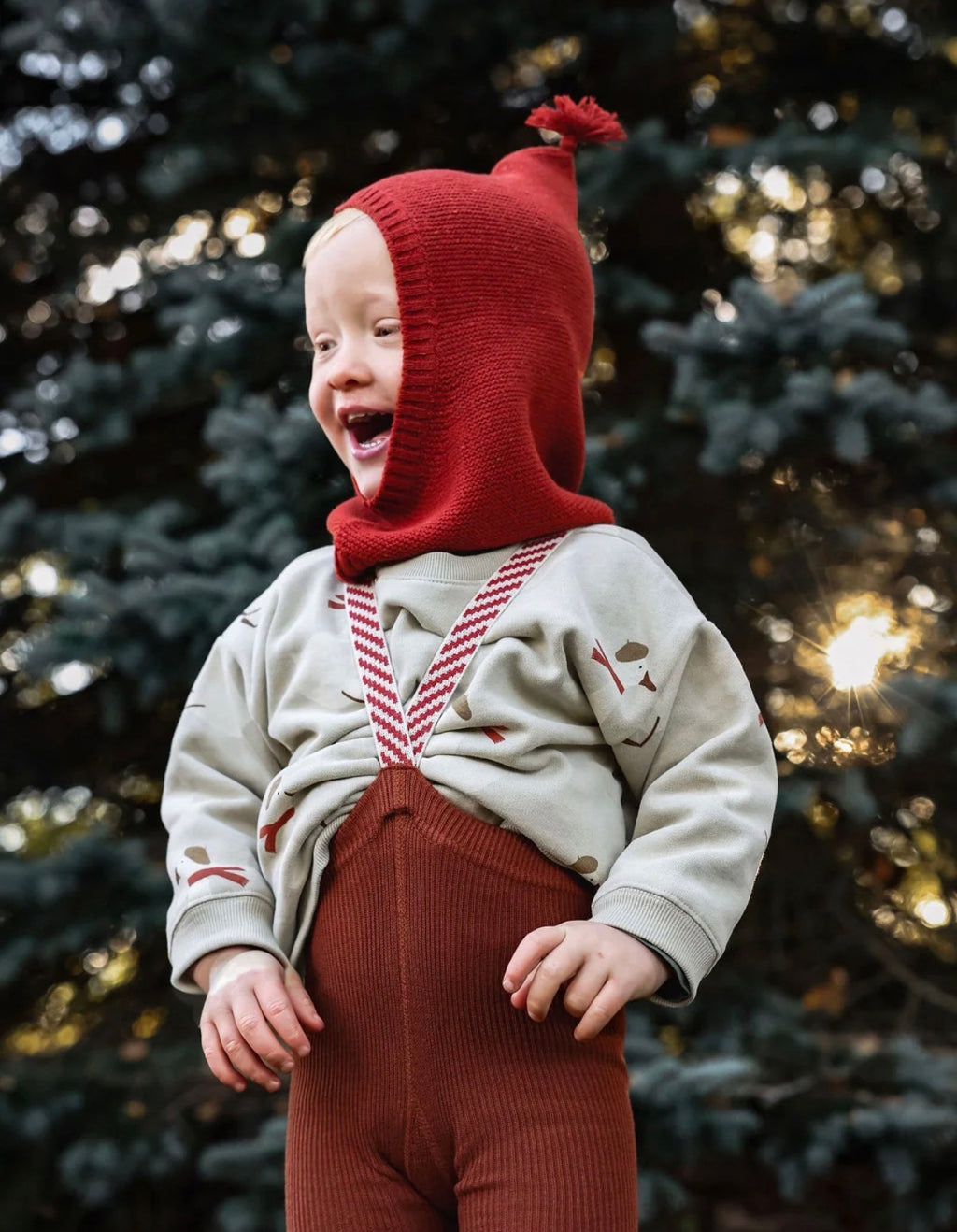 Footed Christmas Patterned - Cinnamon