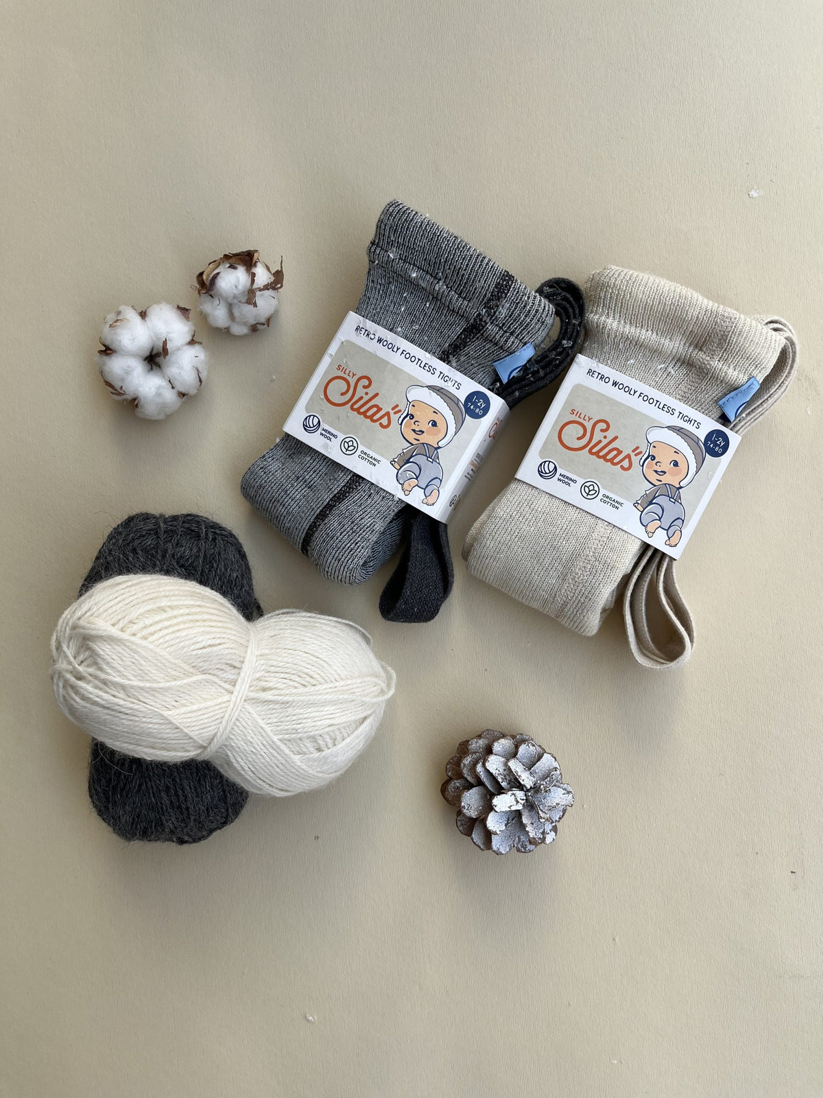 Wooly Footless Wool Tights - Granite Gray
