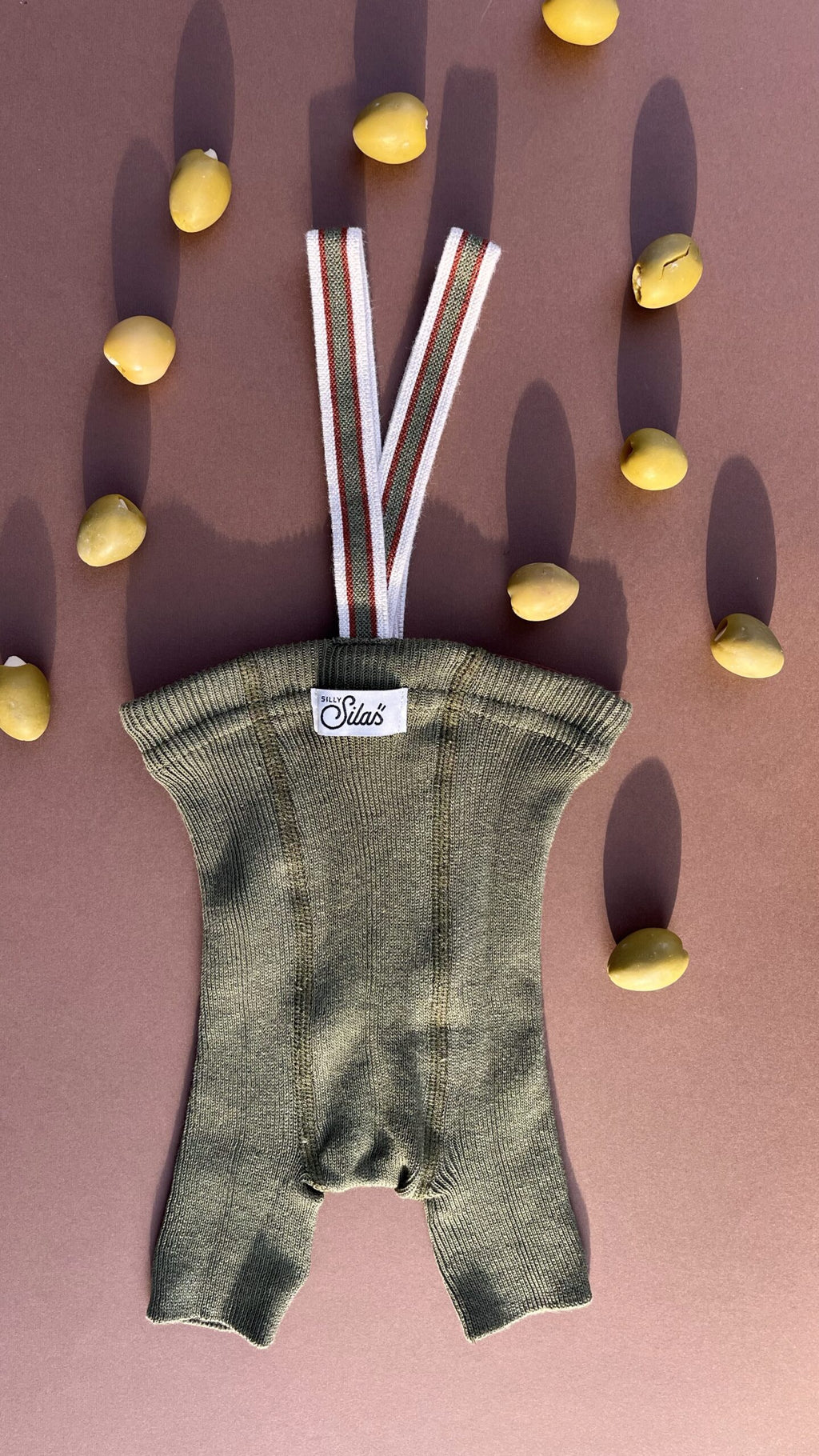 Shorty Cotton Tights - Olive Striped