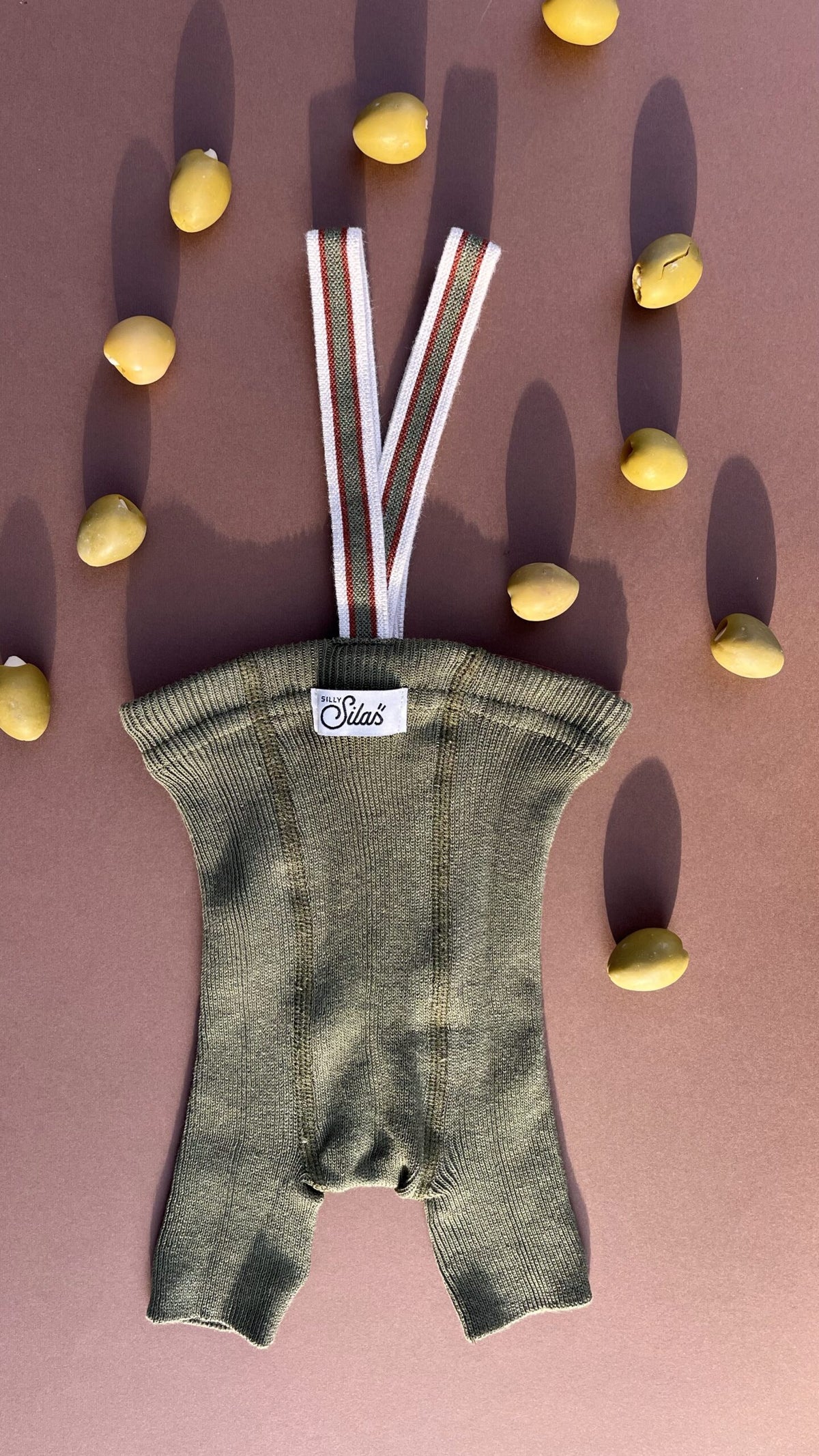 Shorty Cotton Tights - Olive Striped