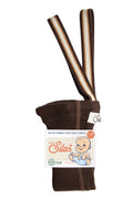 Footless Cotton Tights - Chocolate Brown Striped