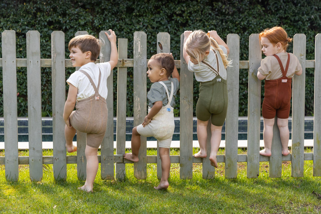 Shorty Cotton Tights - Olive Striped