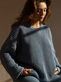 The Chunky Knit Sweater - Women's - Cornflower Blue