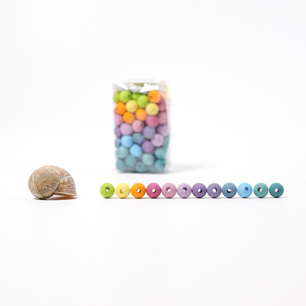 Små treperler 120 stk - Pastell
