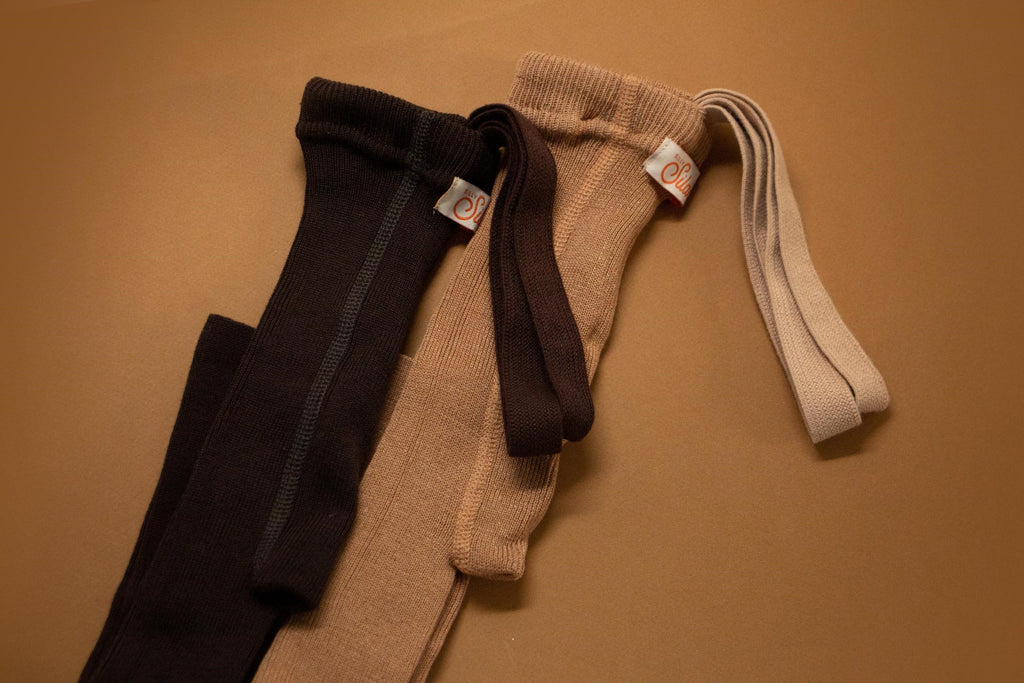 Wooly Footless Wool Tights - Espresso Brown