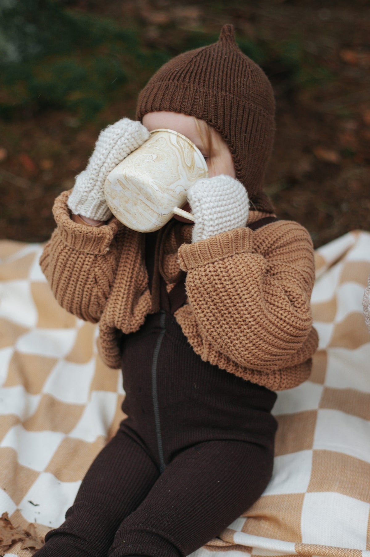 Wooly Footless Wool Tights - Espresso Brown