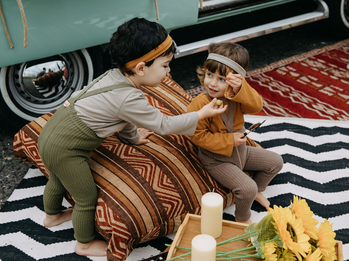 Hippy Footless Cotton Tights - Olive