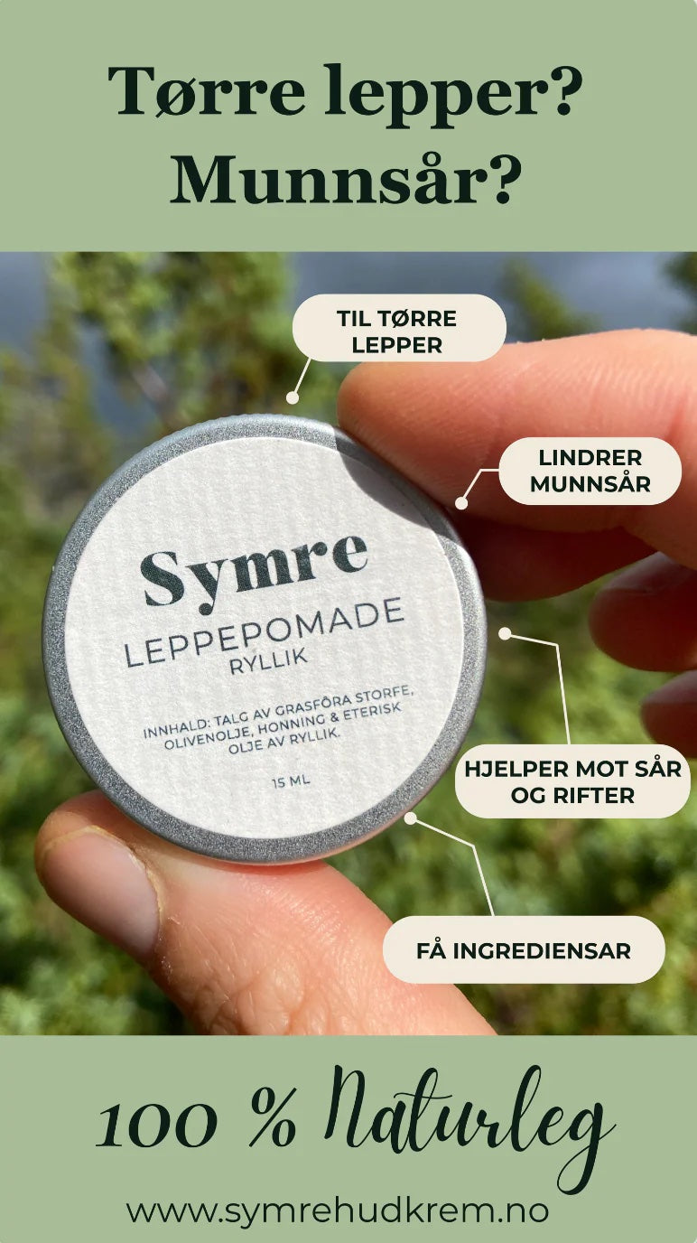 Leppepomade - ryllik og mynte 15ml