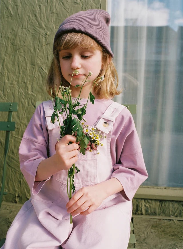 The Oversized Denim Dungaree | mineral dyed - Mulberry