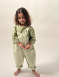 The Oversized Denim Dungaree | mineral dyed - Green Stone