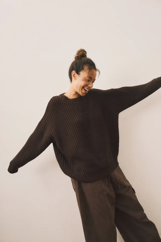 The Chunky Knit Sweater | Womens - Chocolate