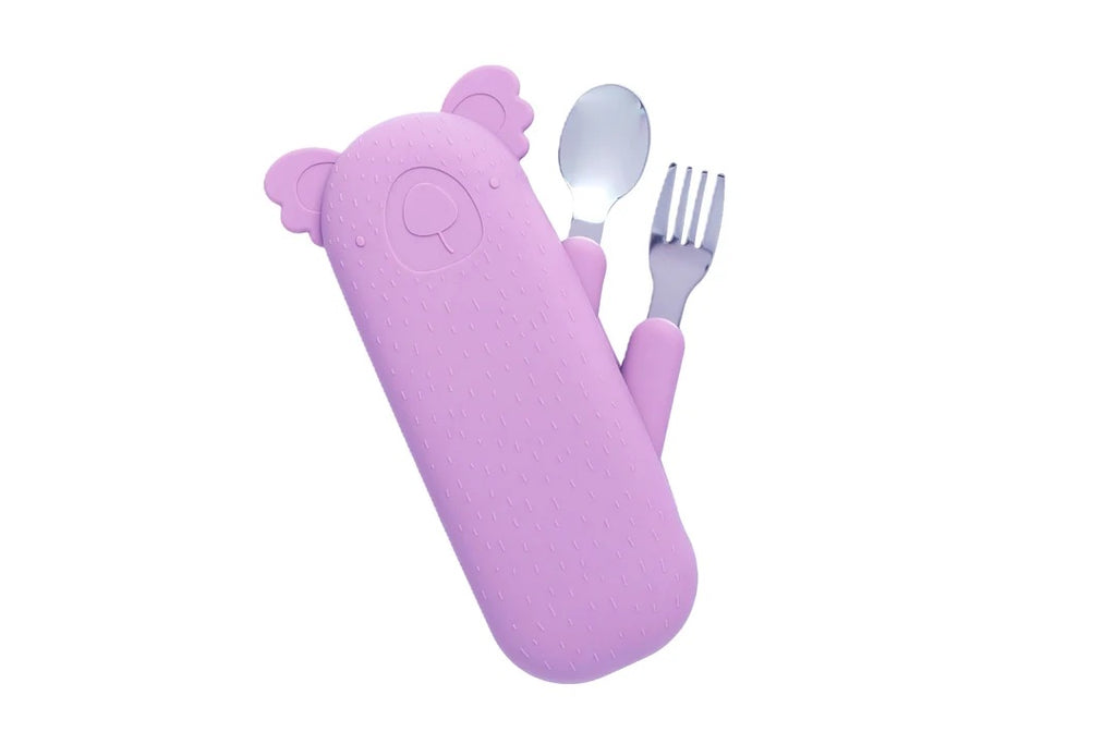 Bestikk med etui - Lilla koala