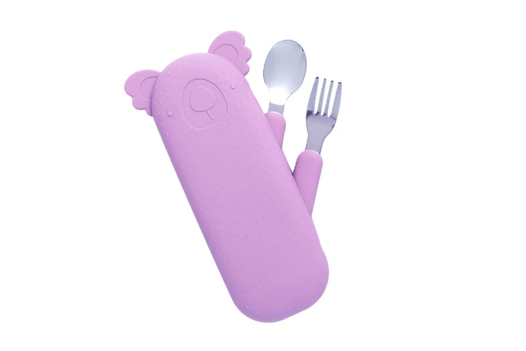 Bestikk med etui - Lilla koala